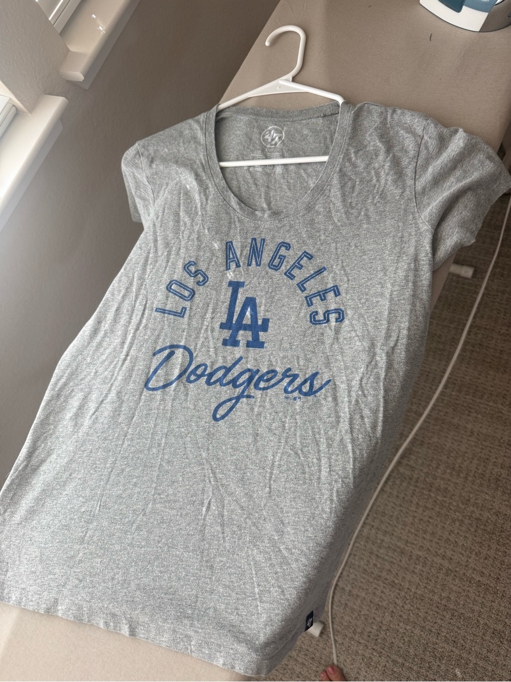 47 Los Angeles Dodgers Gray Tee with Blue Logo